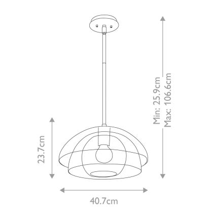 Quintiesse - Полилей на штанга LOTUS 1xE27/60W/230V Ø 40,7 см златист
