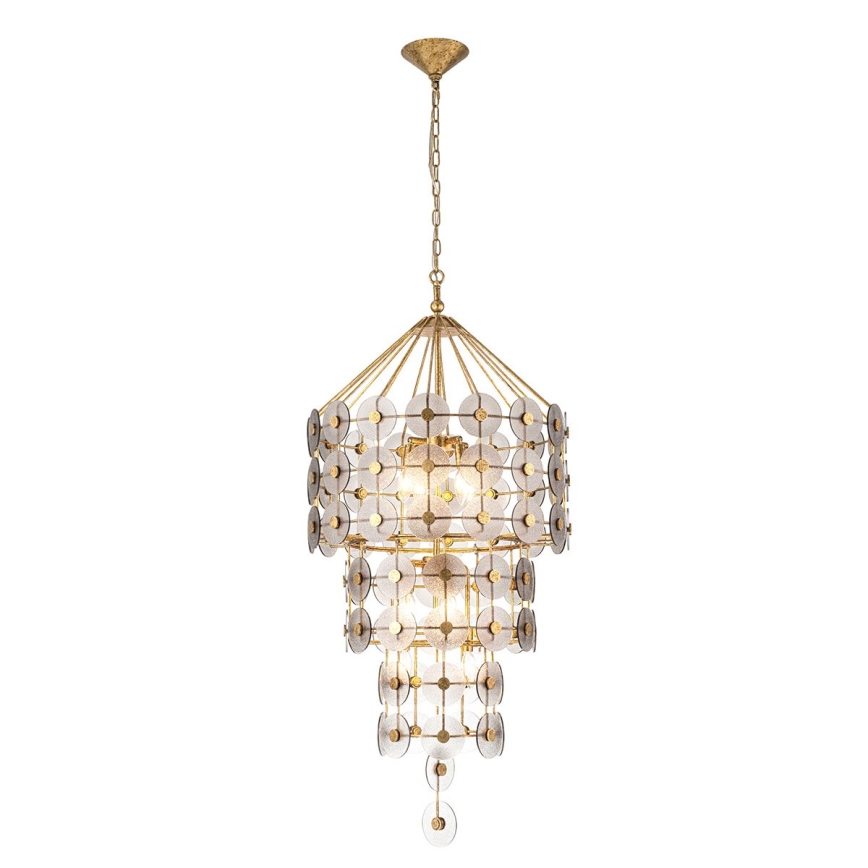 Quintiesse - Полилей на верига MERIDIAN 9xE14/40W/230V диам. 57,2 см златен