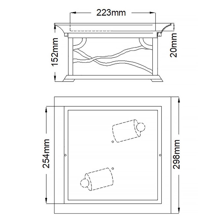 Quintiesse - Външно таванно осветително тяло MORRIS 2xE27/60W/230V IP44 бронзово