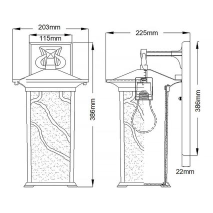 Quintiesse - Външна стенна лампа MORRIS L 1xE27/60W/230V IP44 бронзова