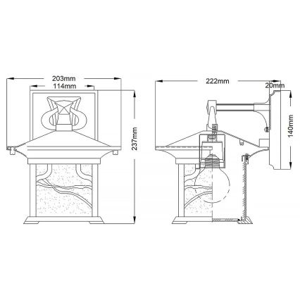 Quintiesse - Външна стенна лампа MORRIS M 1xE27/60W/230V IP44 бронзова