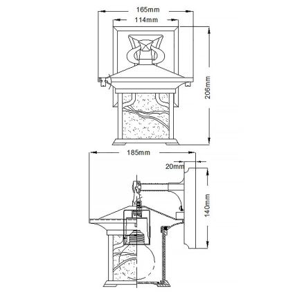 Quintiesse - Външна стенна лампа MORRIS S 1xE27/60W/230V IP44 бронзова