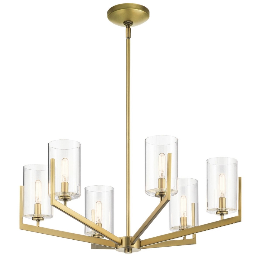 Quintiesse - Полилей на тръба NYE 6xE14/40W/230V Ø 71,1 cm златист
