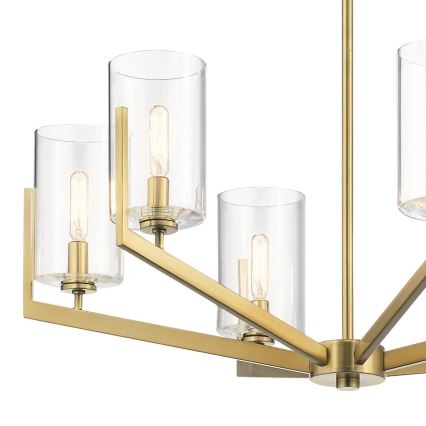 Quintiesse - Полилей на тръба NYE 6xE14/40W/230V Ø 71,1 cm златист