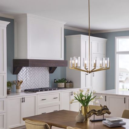 Quintiesse - Полилей на тръба NYE 6xE14/40W/230V Ø 71,1 cm златист