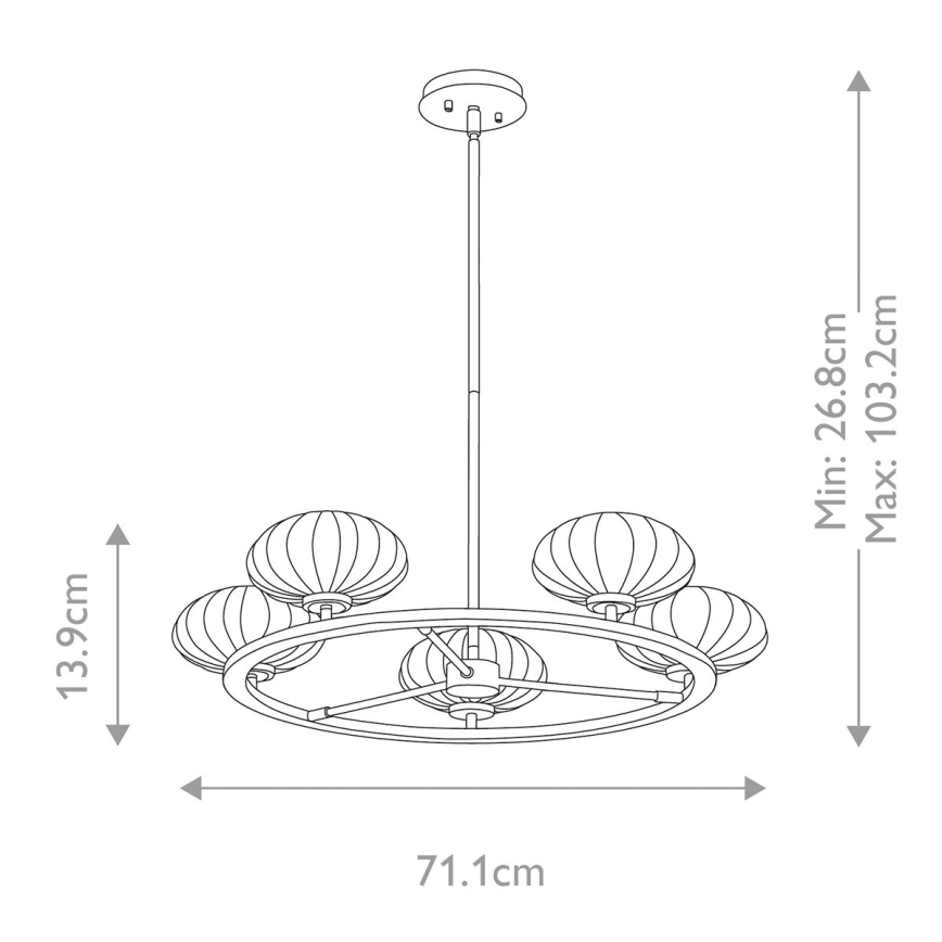 Quintiesse - LED полилей за баня с прът PIM 5xG9/3W/230V Ø 71,1 см IP44 лъскав хром