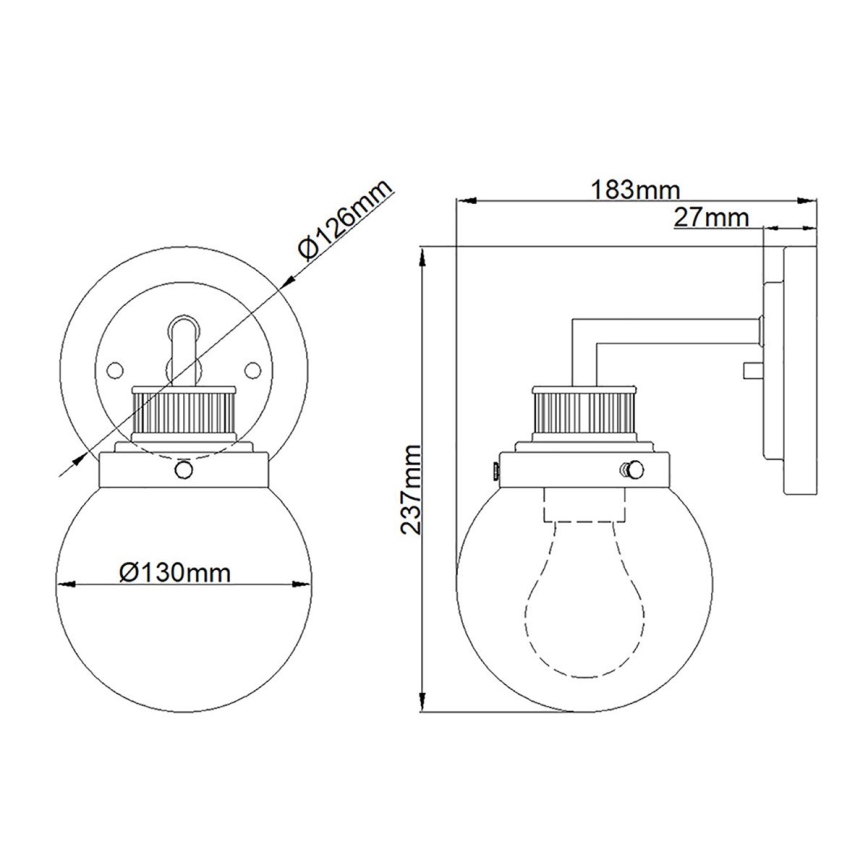 Quintiesse - Стенно осветително тяло за баня POPPY, 1xE27/60W/230V, IP44, лъскав хром