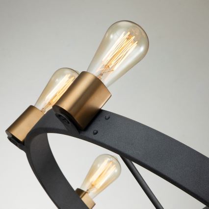 Quintiesse - Полилей на штанга SILAS 8xE27/60W/230V Ø 82,9 cm черно/златисто