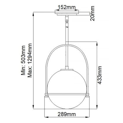 Quintiesse - Люстра на прът SOMERSET 1xE27/60W/230V Ø 28,9 cm, черна