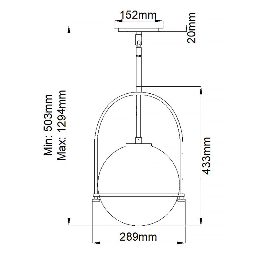 Quintiesse - Люстра на прът SOMERSET 1xE27/60W/230V Ø 28,9 cm, черна