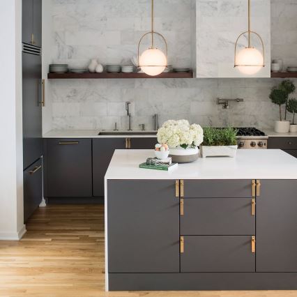 Quintiesse - Полилей на тръба SOMERSET 1xE27/60W/230V Ø 28,9 см бронзов