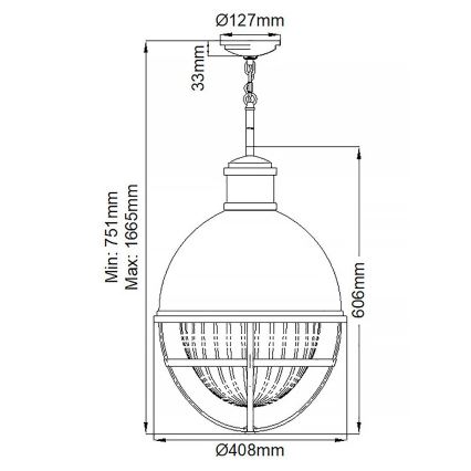 Quintiesse - Полилей на тръба TOLLIS 1xE27/40W/230V Ø 40,8 см матов хром