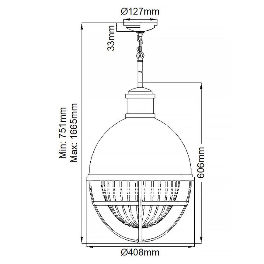 Quintiesse - Полилей на тръба TOLLIS 1xE27/40W/230V Ø 40,8 см матов хром