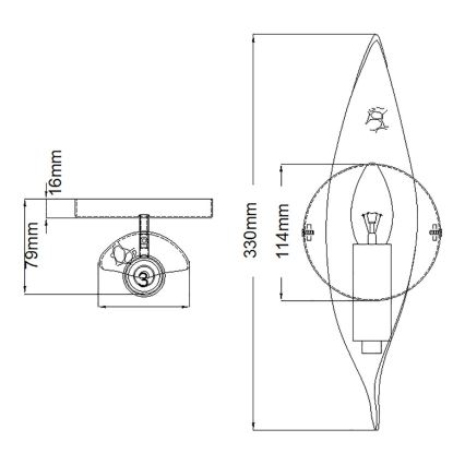 Quintiesse - Стенно осветително тяло WILLOW 1xE14/40W/230V златисто/черно