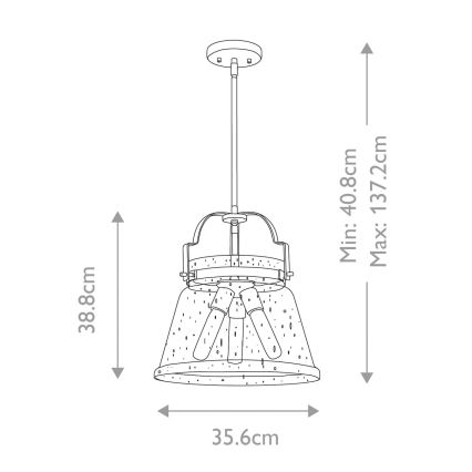 Quintiesse - Полилей на прът WIMBERLEY 3xE27/60W/230V Ø 35,6 см златист