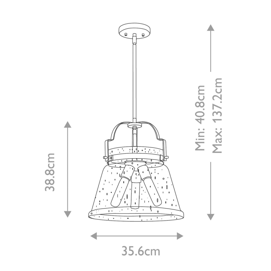 Quintiesse - Полилей на прът WIMBERLEY 3xE27/60W/230V Ø 35,6 см златист