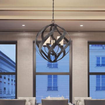 Quintiesse - Външен полилей на верига BLACKSMITH, 5xE14/40W/230V, Ø 66,4 cm, IP44, черен