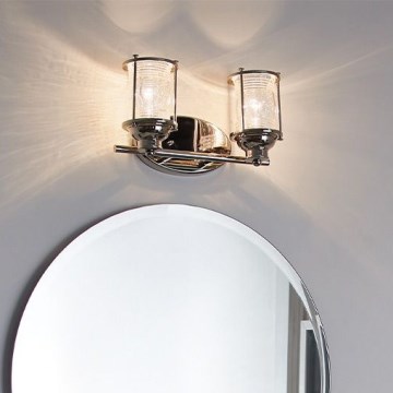 Quintiesse - Външна стенна лампа ASHLAND BAY 2xE27/60W/230V IP44 полирано хромово покритие