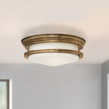 Quintiesse - Външно таванно осветително тяло HADRIAN 2xE27/40W/230V пр. 30,5 см IP44 бронзово
