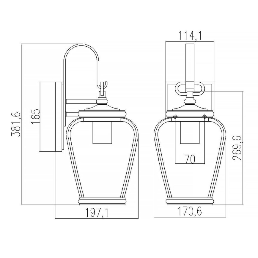 Quoizel - Екстериорен аплик PROVINCE 1xE27/60W/230V IP44