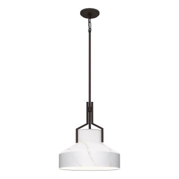 Quoizel - Полилей на тръба BRECKEN 2xE27/60W/230V черен/мраморен декор