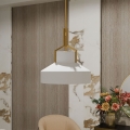 Quoizel - Полилей на тръба BRECKEN 2xE27/60W/230V златист/бял