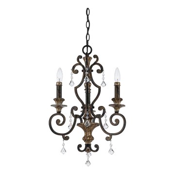 Quoizel - Полилей на верига MARQUETTE 3xE14/60W/230V бронзов