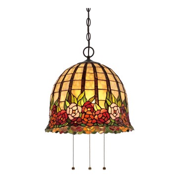 Quoizel - Полилей на верига Tiffany ROSECLIFFE 3xE27/100W/230V