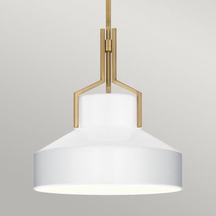 Quoizel - Полилей на тръба BRECKEN 2xE27/60W/230V златист/бял