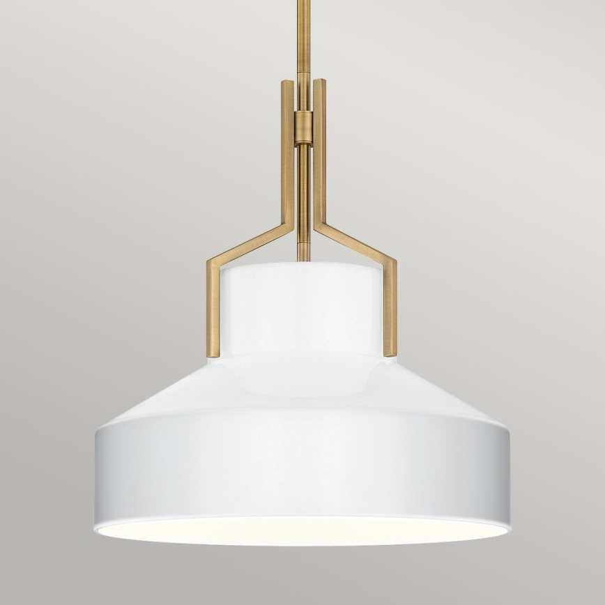 Quoizel - Полилей на тръба BRECKEN 2xE27/60W/230V златист/бял