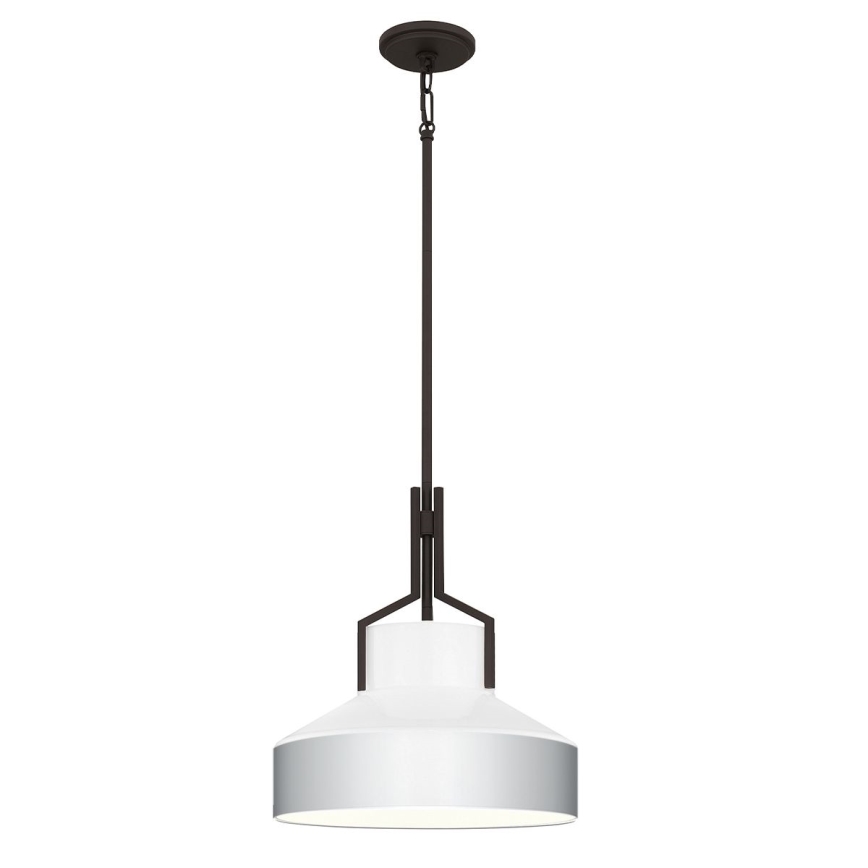 Quoizel - Полилей на тръба BRECKEN 2xE27/60W/230V черен/бял
