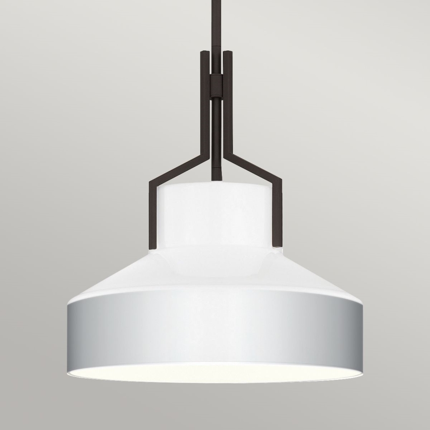 Quoizel - Полилей на тръба BRECKEN 2xE27/60W/230V черен/бял