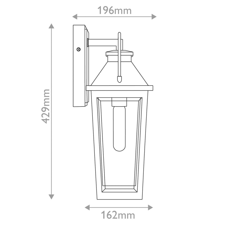 Quoizel - Екстериорен аплик BUCKLEY 1xE27/40W/230V IP44 черен