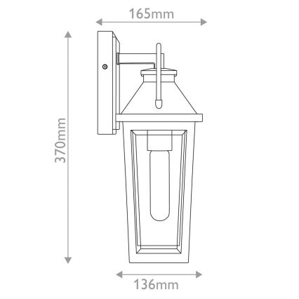 Quoizel - Екстериорен аплик BUCKLEY 1xE27/40W/230V IP44 черен
