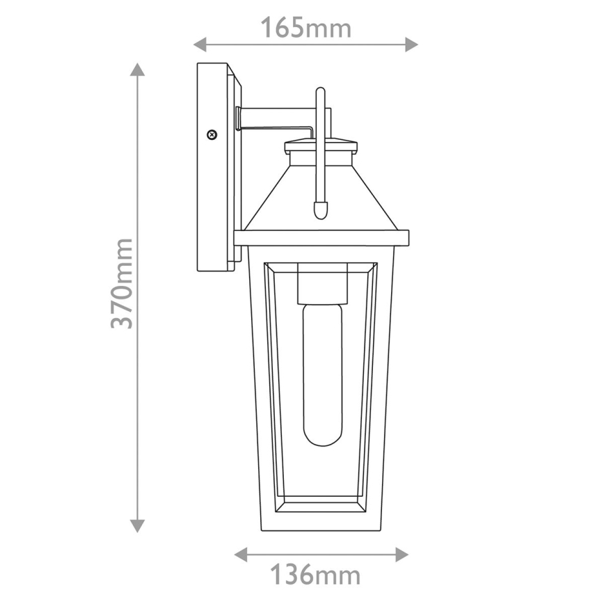 Quoizel - Външно стенно осветително тяло BUCKLEY S 1xE27/40W/230V IP44 черно
