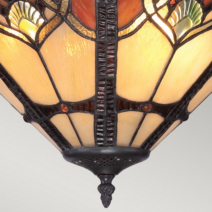 Quoizel - Таванно осветително тяло в стил Tiffany CAMBRIDGE 2xE27/100W/230V