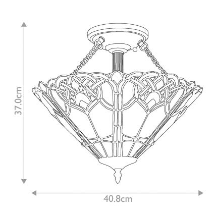 Quoizel - Таванно осветително тяло в стил Tiffany CAMBRIDGE 2xE27/100W/230V
