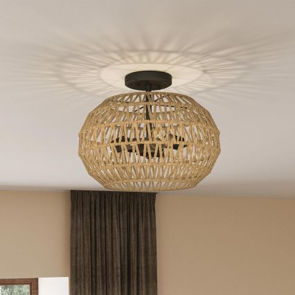 Quoizel - таванно осветително тяло CASABLANCA 3xE27/60W/230V кафяво