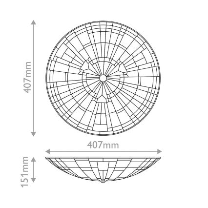 Quoizel - Таванно осветително тяло Tiffany INGLENOOK 2xE27/60W/230V Ø 40,7 см