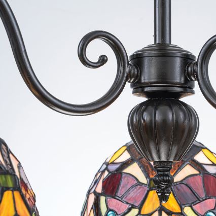 Quoizel - Полилей на верига Tiffany LARISSA 3xE27/60W/230V Ø 63,6 cm