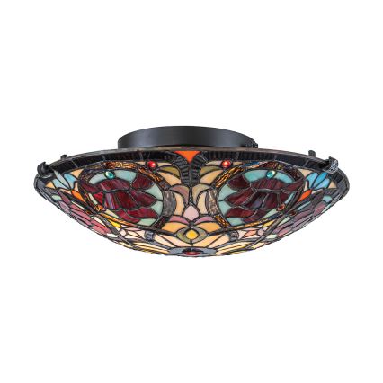 Quoizel - Таванно осветително тяло Tiffany LARISSA 2xE27/40W/230V, диам. 41,2 см