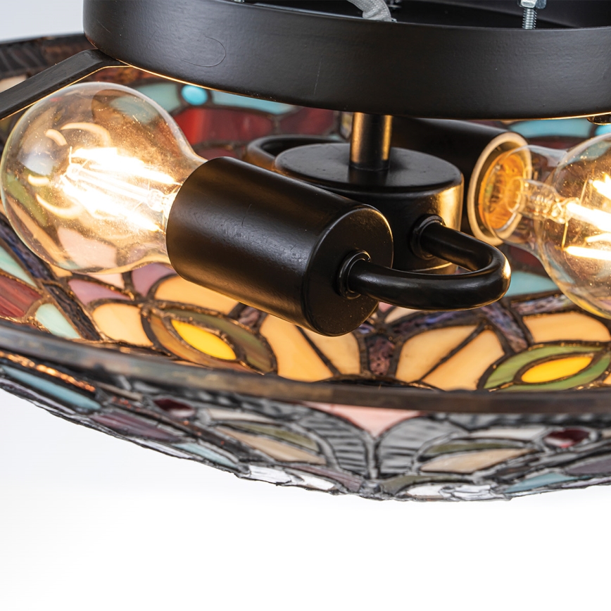 Quoizel - Таванно осветително тяло Tiffany LARISSA 2xE27/40W/230V, диам. 41,2 см