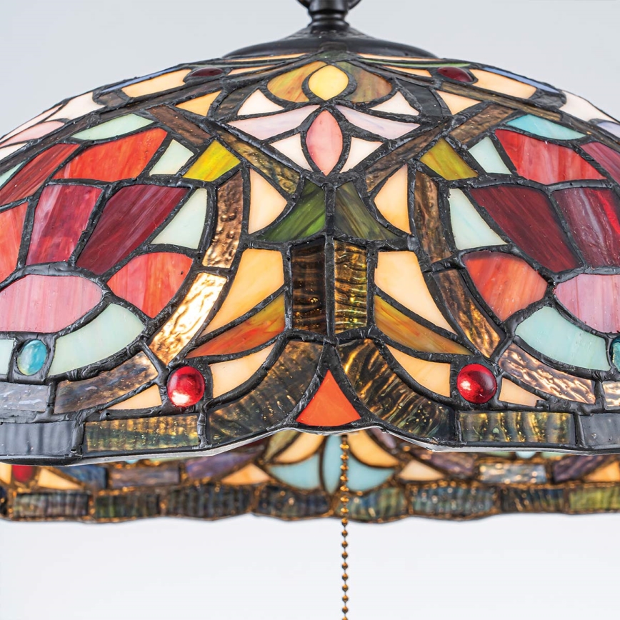 Quoizel - Полилей на верига Tiffany LARISSA 3xE27/60W/230V диаметър 38,5 cm