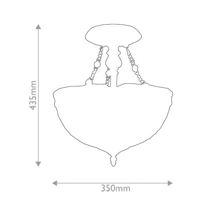 Quoizel - Плафон в стил Tiffany LARISSA 2xE27/60W/230V, диаметър 35 см