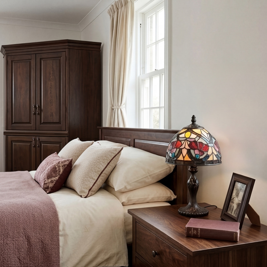 Quoizel - Настолна лампа Tiffany LARISSA 1xE14/40W/230V Ø 20 см