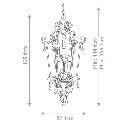 Quoizel - Полилей с верига MARQUETTE 6xE14/60W/230V бронзов