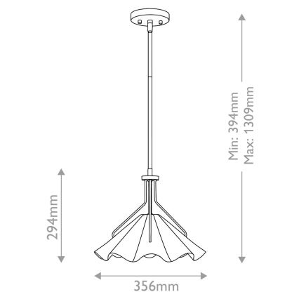 Quoizel - Висящ полилей MEJIA 1xE27/60W/230V Ø 35,6 cm месинг