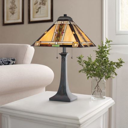Quoizel - настолна лампа Tiffany NAVAJO 2xE27/60W/230V