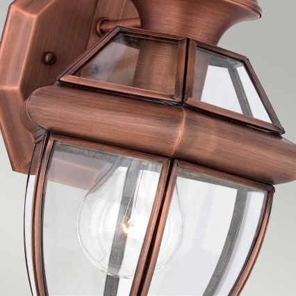 Quoizel - Външно стенно осветително тяло NEWBURY 1xE27/60W/230V IP44 медно покритие