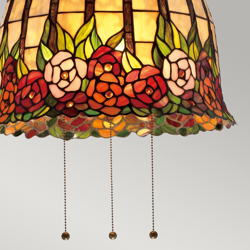 Quoizel - Полилей на верига Tiffany ROSECLIFFE 3xE27/100W/230V